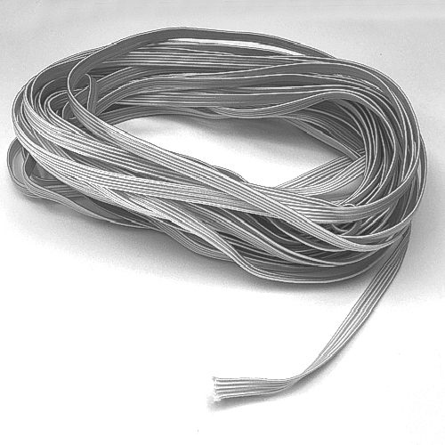 Gummiband, Flachgummi, Gummilitze 3mm weiss