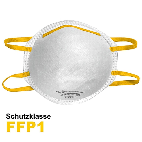 FFP 1 Maske weiss/gelb