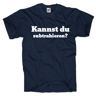Kannst du subtrahieren? Shirt online mit dem Shirtdesigner gestalten